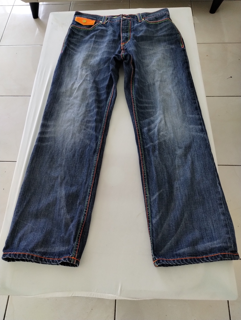 Coogi Men's Pants Y2K Spellout Denim Distressed Embroidered Size 34x 33 - Picture 14 of 14